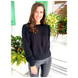 Green Natural or Black PUFF SLEEVE Diego Sweater