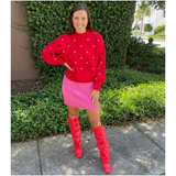 Pink & Red Knit Lucy Dress