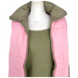 Pink & Taupe REVERSIBLE Duffy Puffer Vest