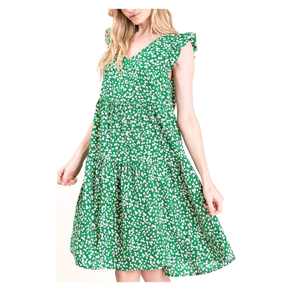 お1人様1点限り】 新品Flutter Dress Rosebud Print 2Y