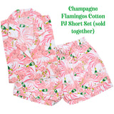 Champagne Flamingos Cotton PJ Short Set (sold together)