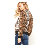 Leopard Faux Fur Bomber Jacket