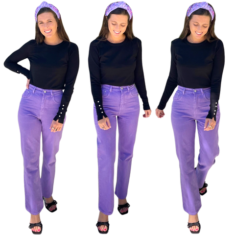 Purple High Waisted Della Jeans
