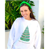 Fizz the Season Champagne Bottle Christmas Tree Sweatshirt