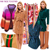 Camel or Green Puff Sleeve Corduroy Milly Dress