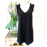 Black Lettuce Trim Woven Shift Dress