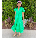 Poplin Seafoam Puff Sleeve Rosie Dress