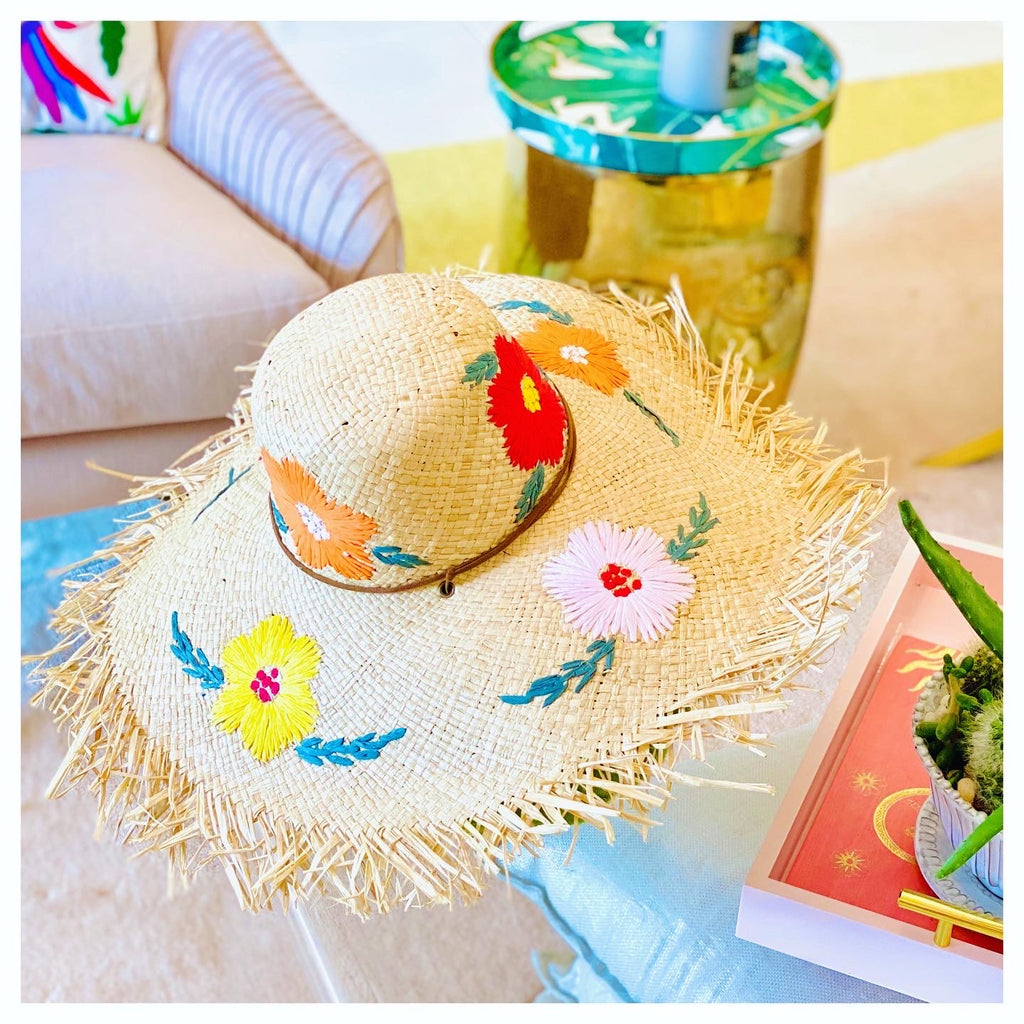 DIY Raffia Sunhat with Embroidery Kit - Genevieve Rose Atelier