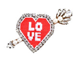 Handmade Crystal Rhinestone Embroidered Emoji Lapel Pins