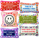 Needlepoint “I Literally Can’t” Pillow with Velvet Back