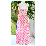 Raspberry OR Lilly Green Block Print RUFFLE TRIM Dress