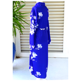 Royal Blue & White Macro Floral Giordino Dress