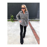 Black & Ivory Abstract Jacket with Tie Waist
