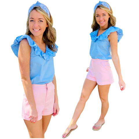 Pink High Waisted Sadie Shorts