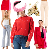 Pink & Red High Rise Dolly Skort & Blazer (sold separately)
