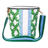 Hand Beaded Turquoise or Trellis Bucket Bag