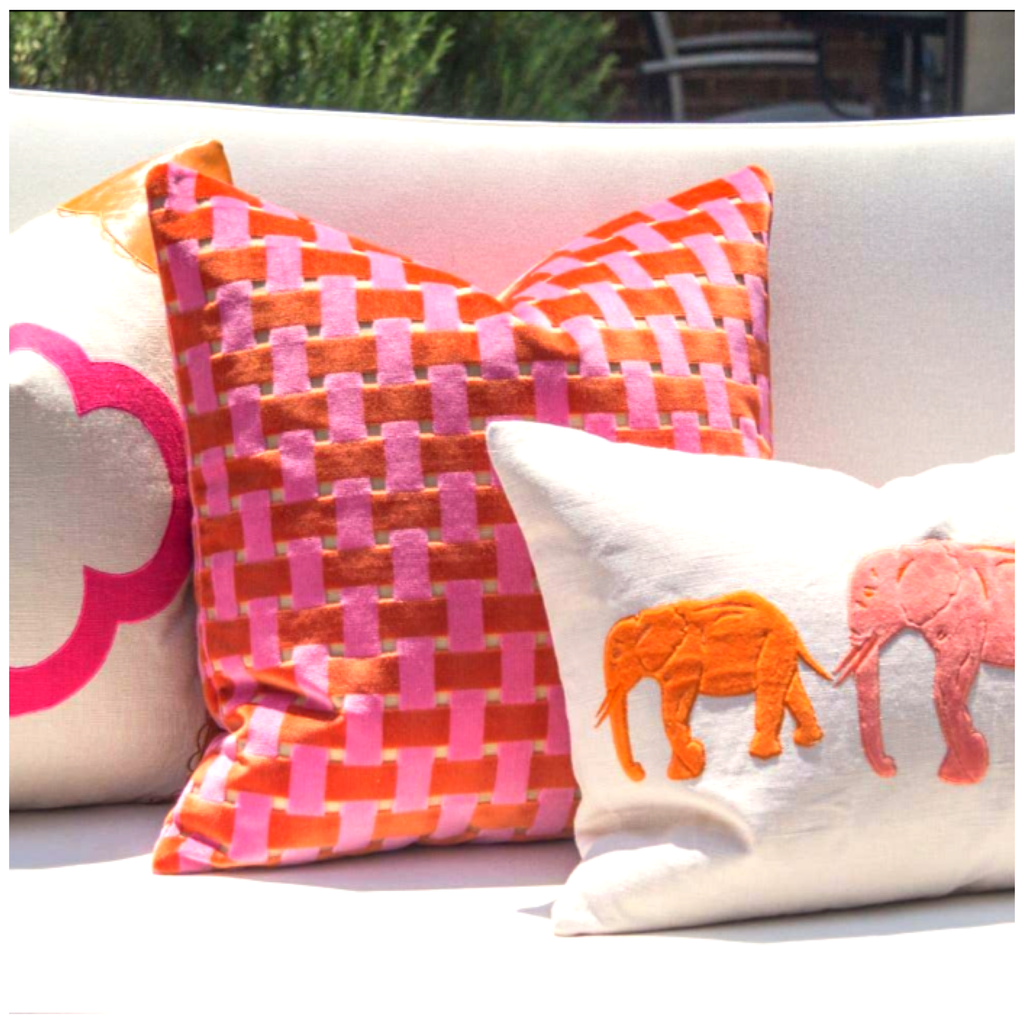 Pink and orange discount pillow