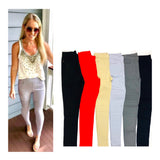 HIGH WAISTED Moto Leggings in Black, Navy, Red, Khaki, Charcoal, Olive or Grey