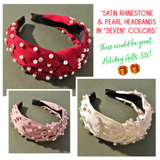 Satin Rhinestone & Pearl Headbands in *SEVEN* Colors