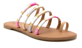 Pink Ivory & Gold Metallic Sandals