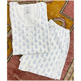 Pima Cotton Blue Bunny Pajama Shorts Set (sold together)