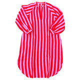 Hand Block Printed Organic Linen Fair Trade Ruby Caftan with Pockets
