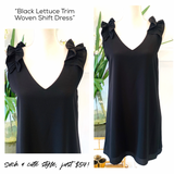 Black Lettuce Trim Woven Shift Dress