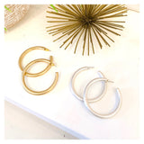 Brushed Gold or Silver 2.25” Everyday Hoops