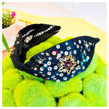 Handmade Black Gold & Multicolor Beaded Star Headband