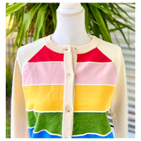 Ivory Rainbow Knit Cardigan