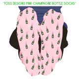 Toss Designs Pink Champagne Bottle Socks