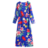 Vibrant Blue Floral Print Jolie Dress