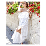 Off White Wire Ruffle Front Strapless Maxi 🌺
