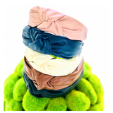 Leather Top Knot Headbands in 5 Colors