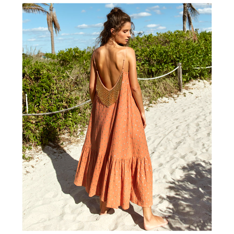 Sundress Metallic Kara Dubai Terracotta Dress