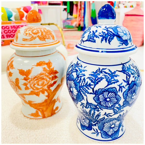 8” Handmade Baby Chinoiserie Ginger Jars