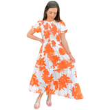 Orange Smocked Ruffle Leland Dress