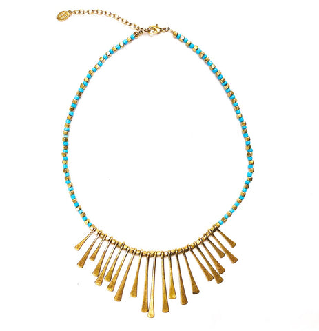 Gold & Turquoise Bib Necklace