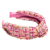 Pink Metallic Tweed Headband