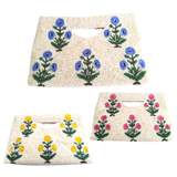Handmade Beaded White Wildflower Handle Bags in 3 COLORS