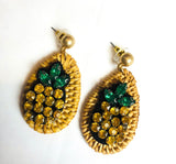 Basketweave Beaded Pineapple Earrings