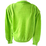 Handmade Green Pleated Shoulder Mohair Megan Sweater, Made in Italy