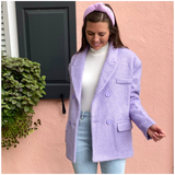 Lilac Pique Soft Wool Amaya Blazer with Quilted Interior