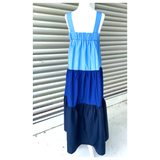 Blue Colorblock Gracy Dress