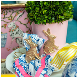 Chang Mai Bunnies Chinoiserie Gold Tray