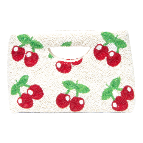 Tiana Handmade Beaded Cherry Handle Bag