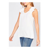 White OR Tomato Red Accordion Sleeve Tops