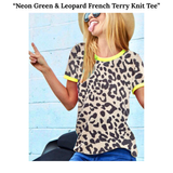 Neon Green & Leopard French Terry Knit Tee