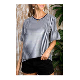 Navy OR Yellow & White Stripe Bell Sleeve Pique Tee