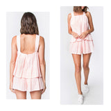 Pink Pleated Flare Shorts